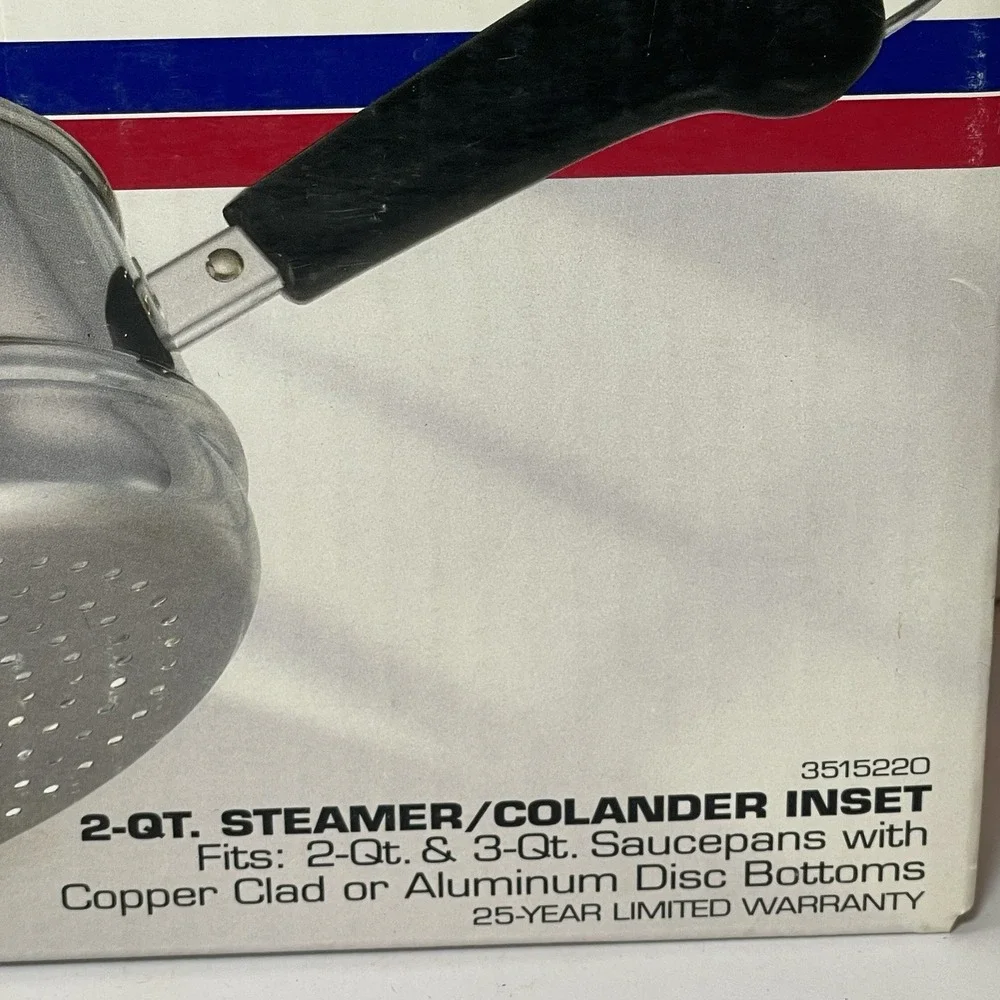 Revere Ware 2 Qt Stainless Steel Steamer/Colander Inset New In Box #3515220 1992